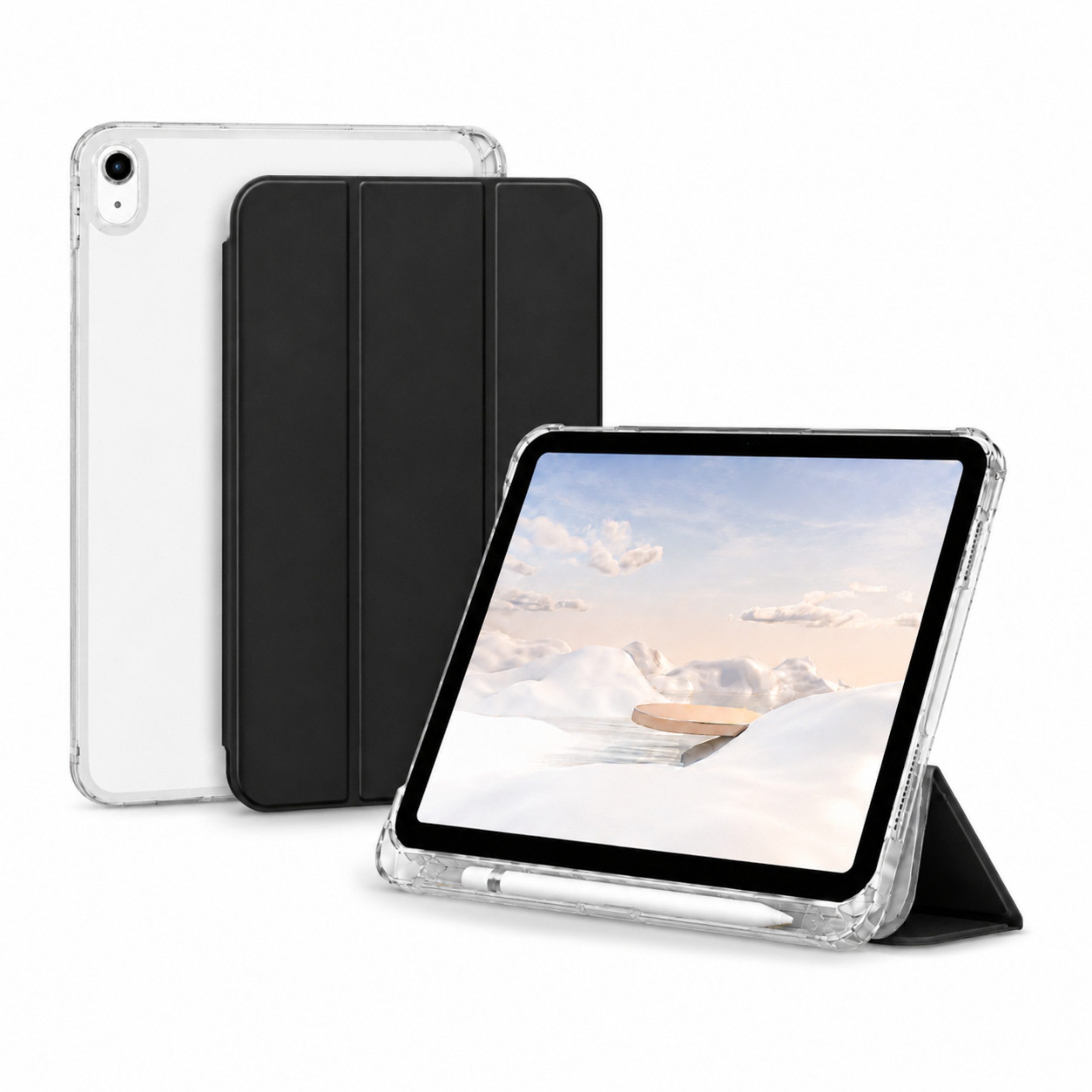 PlugUp Tablet-Hülle iPad Air 13 Zoll M4/M3/M2 (2026/2025/2024) mit Stifthalter 13 Zoll, iPad Air Hülle mit Stifthalter, dünn & transparente Rückseite
