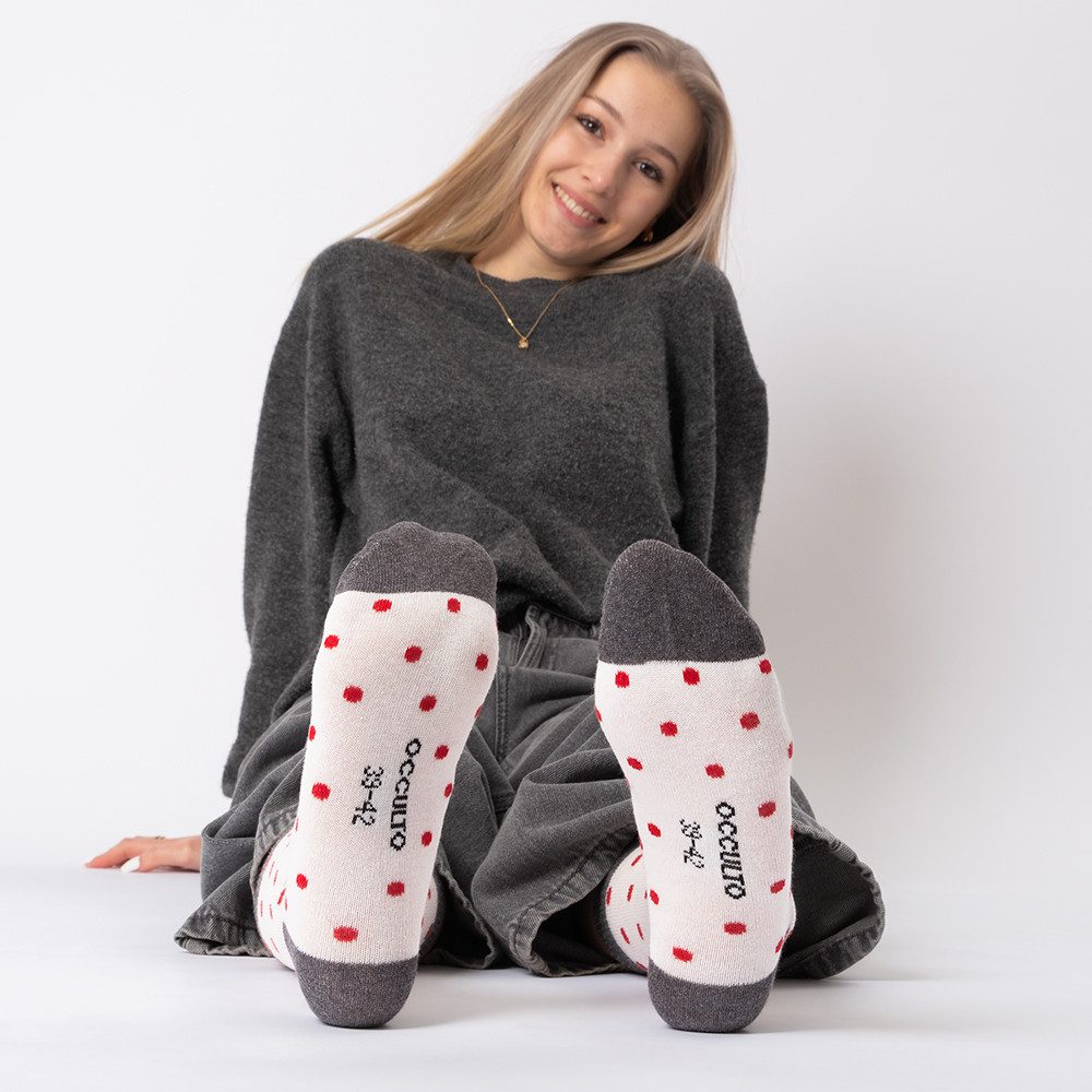 OCCULTO Basicsocken Damen Muster Socken 10 Paar (Modell: Michaela) (10-Paar)