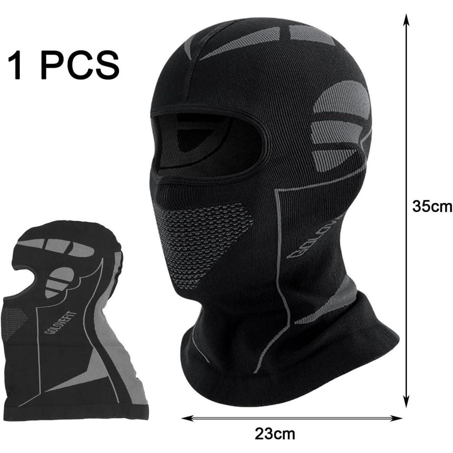 LuxusKollektion Sturmhaube Sturmhaube Skimaske Motorrad Fahrrad unisex wärmend schwarz grau