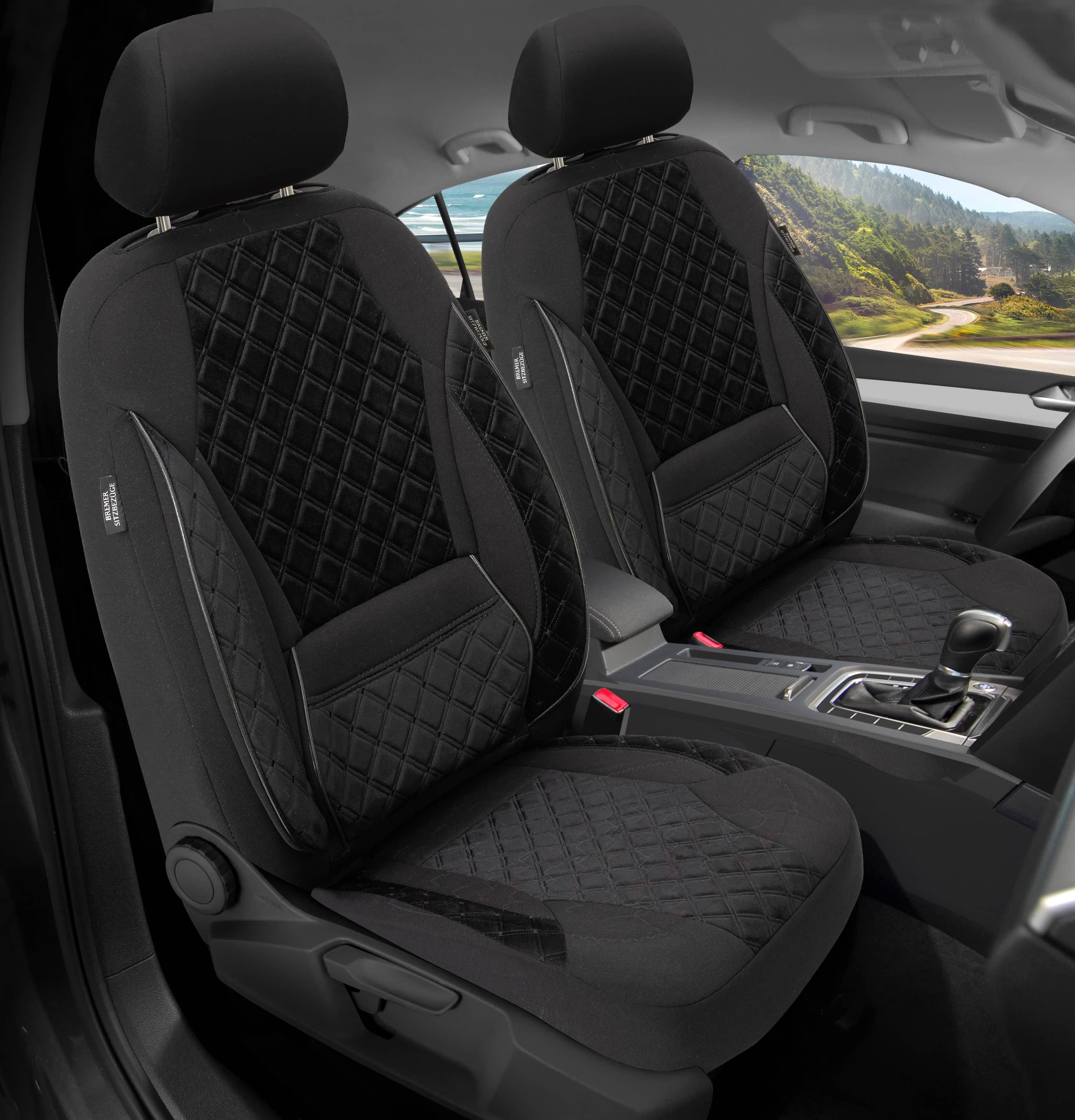 BREMER SITZBEZÜGE Autositzbezug für Kia XCeed Bj ab 2019 (TK604), Set, Schonbezüge Sitzbezüge Fahrer und Beifahrer, in Schwarz