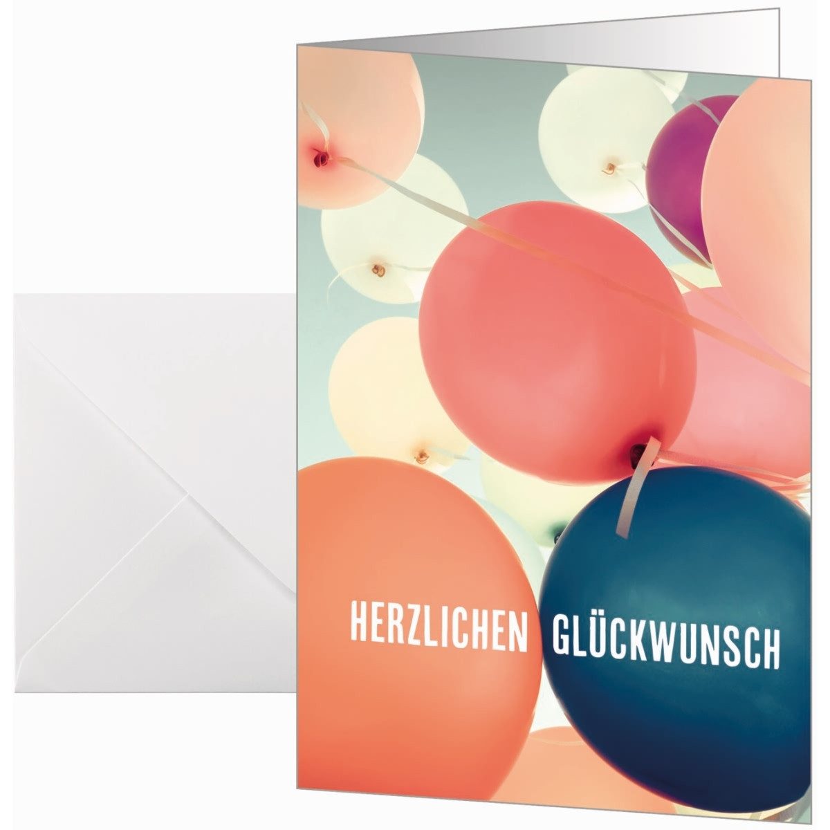 Sigel Klappkarte Geburtstagskarte A6(A5) 300g Ballons 10+10 Stück