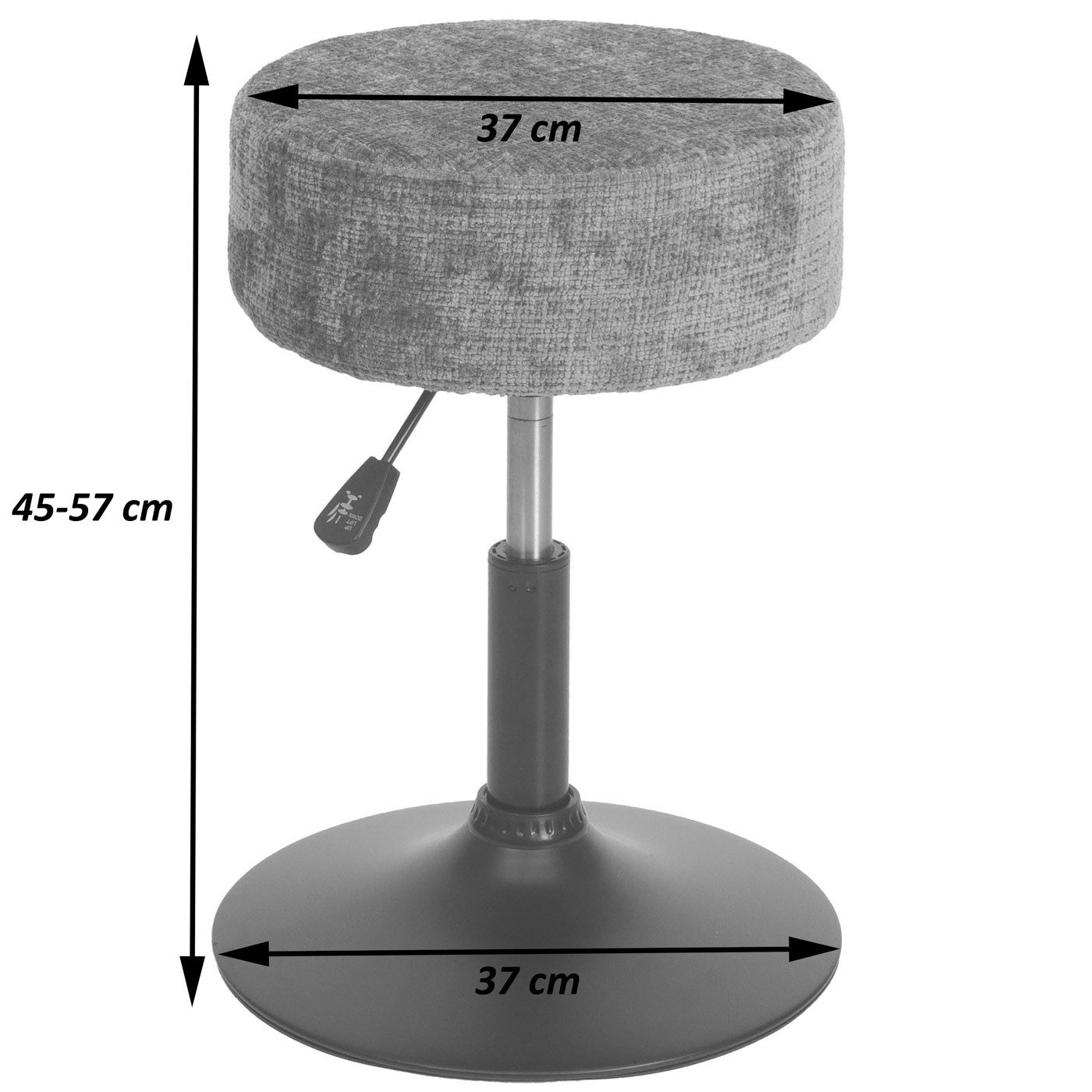 MCW Sitzhocker MCW-C22-B-2 (Set, 2er), Stufenlos höhenverstellbar, Einfacher Aufbau
