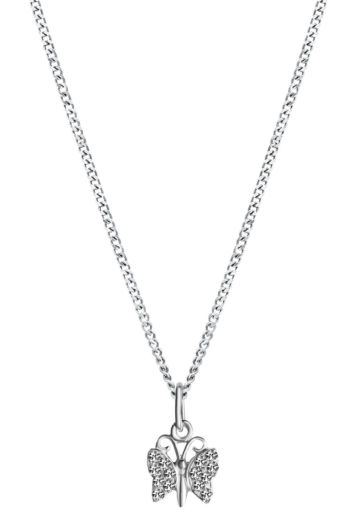 Firetti Kette mit Anhänger Schmuck Geschenk Silber 925 Halsschmuck Halskette Panzerkette, mit Kristallstein