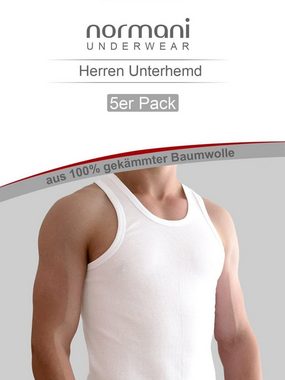 normani Unterhemd 5 Stück Herren-Unterhemd Doppelripp mit Doppelrippung