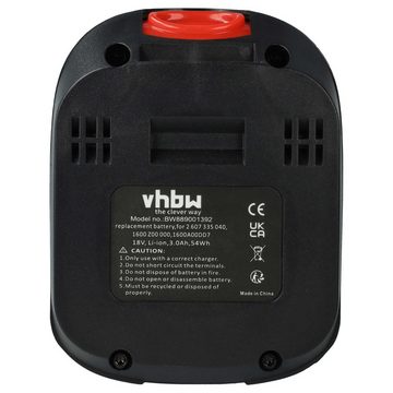 vhbw Ersatz für Bosch 2 607 336 208 für Akku Li-Ion 3000 mAh (18 V)