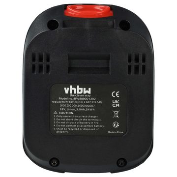 vhbw kompatibel mit Bosch UniversalHedgePole 18, UniversalHedgeCut 18-500 Akku Li-Ion 3000 mAh (18 V)