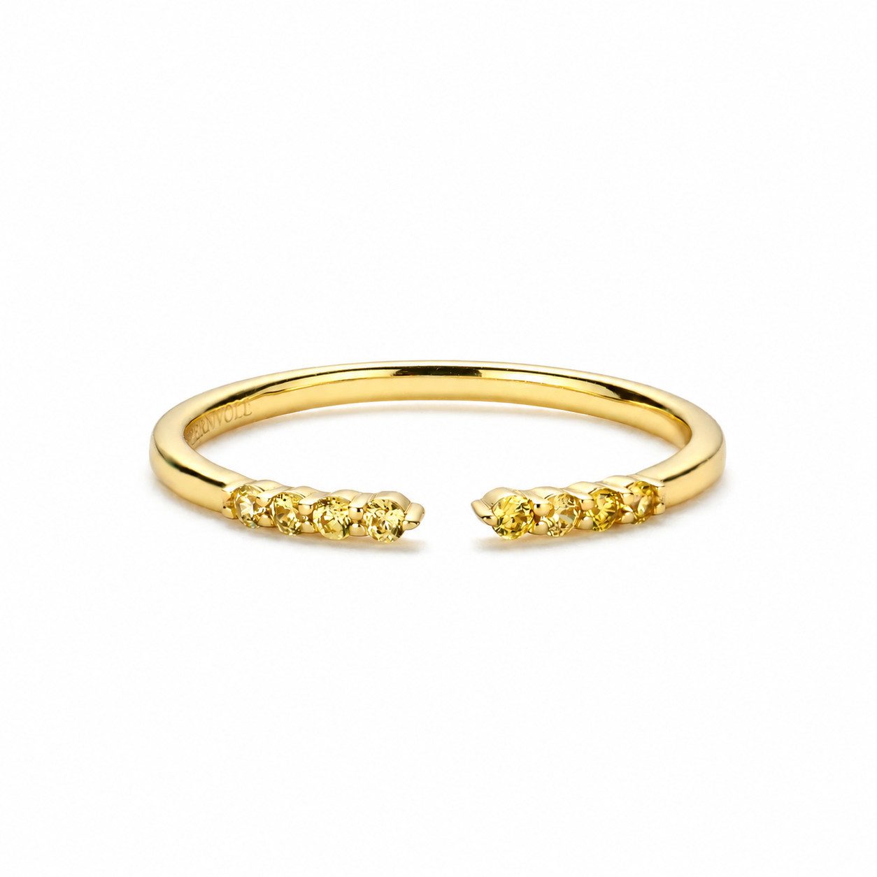 Sternvoll Goldring Open Diamond Ring, Offenes Ringdesign, Handgefertigt,18K Gold, Minimalistisch