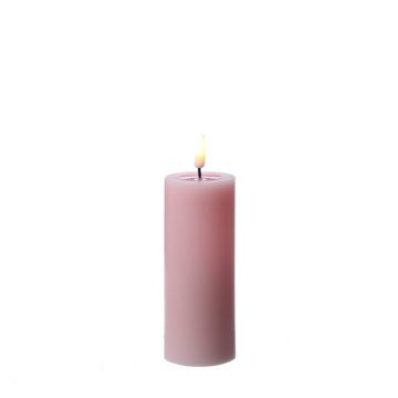 Deluxe Homeart LED-Kerze Mia Deluxe Echtwachs flackernd Wachsspiegel H: 12,5cm D: 5cm rosa