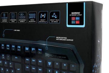 ROCCAT Nordisches Layout Ryos MK Glow MX Gaming Tastatur PC-Tastatur (USB Mechanisch Cherry abnehmbare Handballenauflage (NOR/SWE/FIN/DNK)