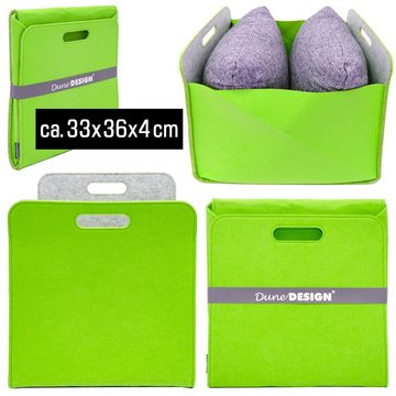 DuneDesign Aufbewahrungsbox Aufbewahrungsbox 2er Set Cube Filz Apfelgrün, 33x33x38 cm Box Grün