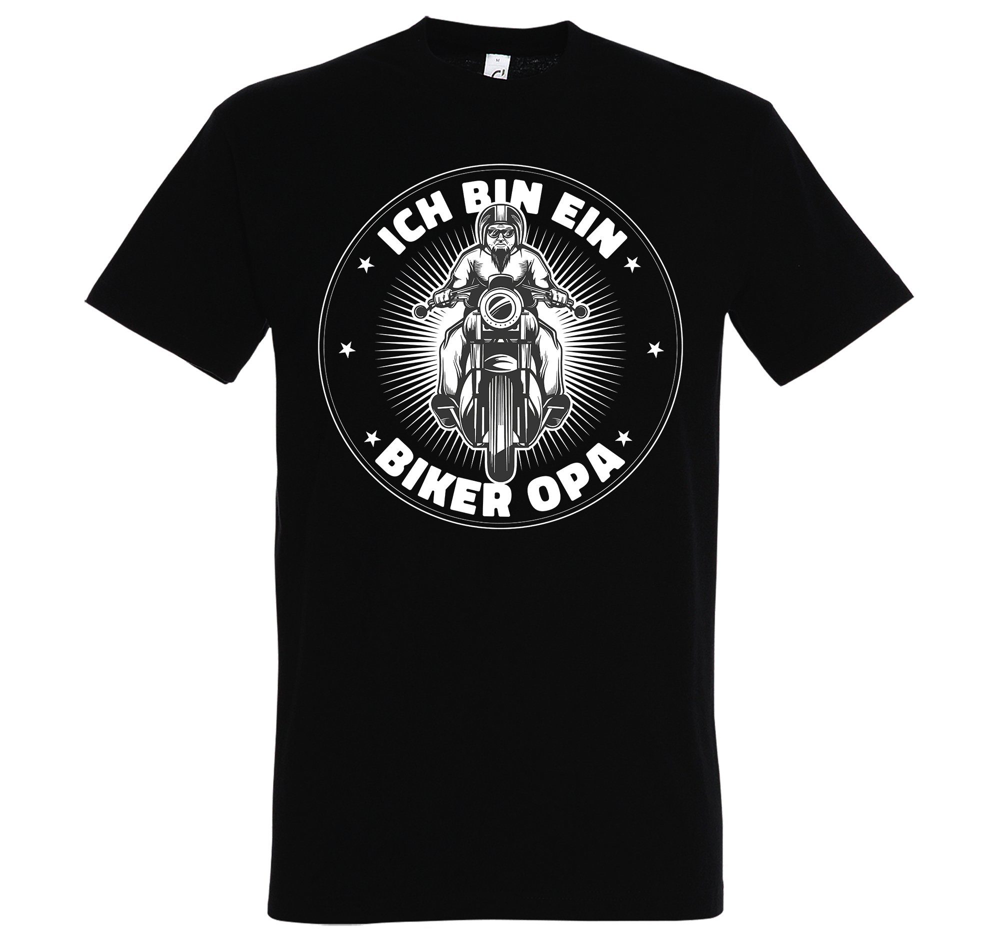 Herren Schwarz Ein T-Shirt Frontprint Designz Youth Opa" Biker "Ich Bin Shirt mit trendigem