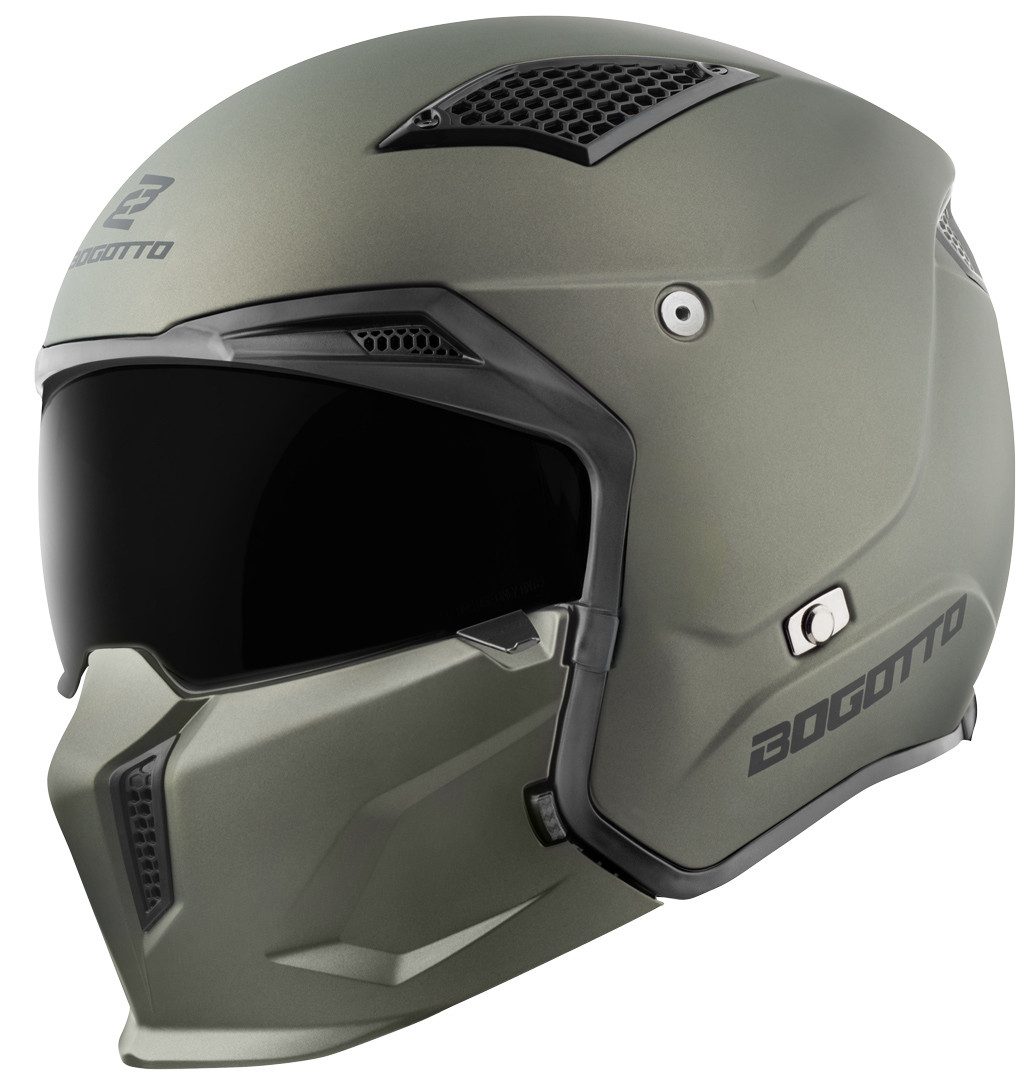 Bogotto Motorradhelm Radic 22.06 Helm, Herausnehmbares Innenfutter,integriertes Sonnenvisier