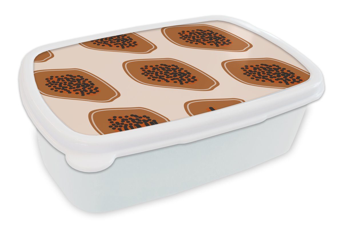 MuchoWow Lunchbox Sommer - Avocados - Pastell, Kunststoff, (2-tlg), Brotbox für Kinder und Erwachsene, Brotdose, für Jungs und Mädchen weiß
