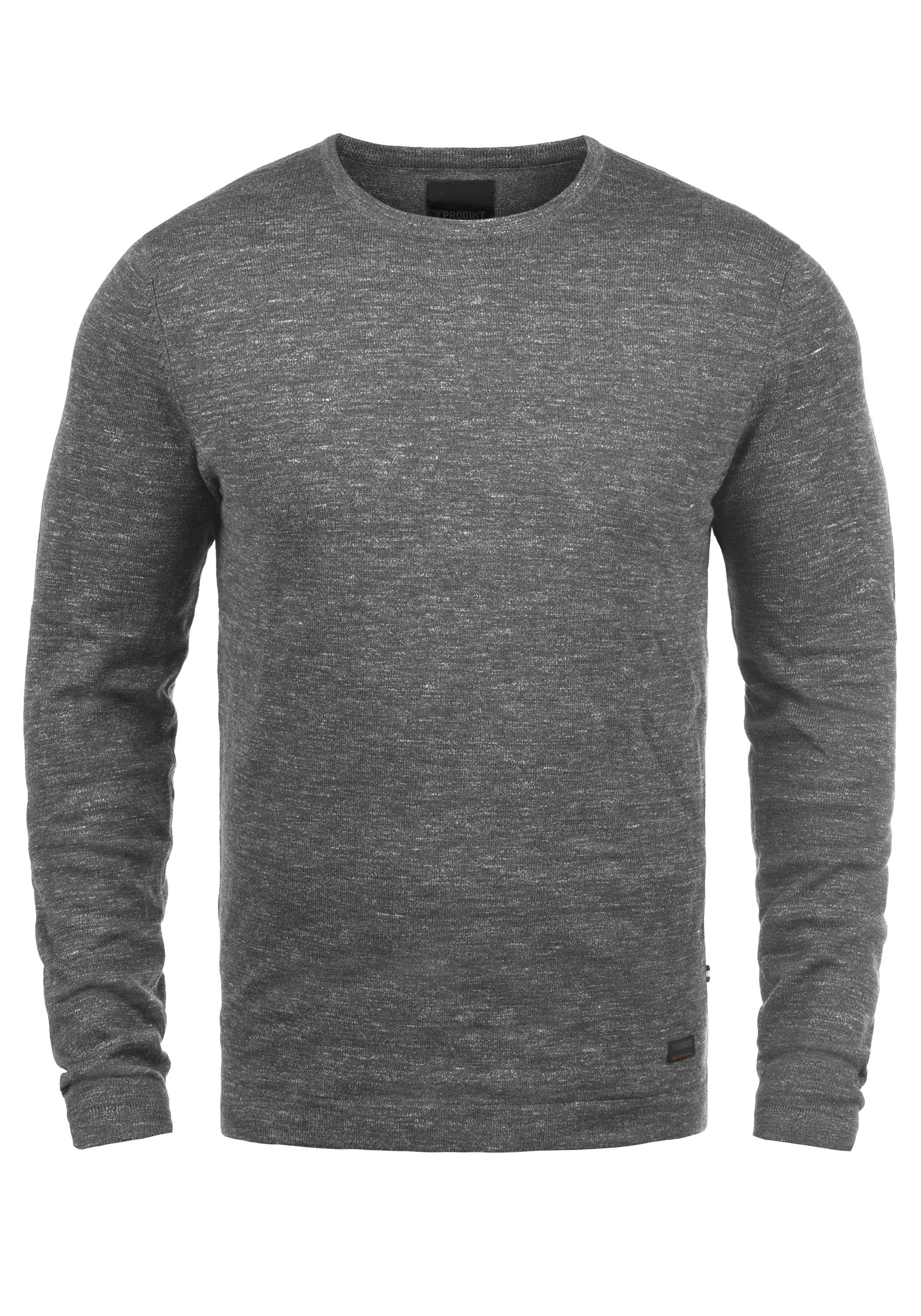 PRODUKT Rundhalspullover Primus Strickpulli in Melange-Optik