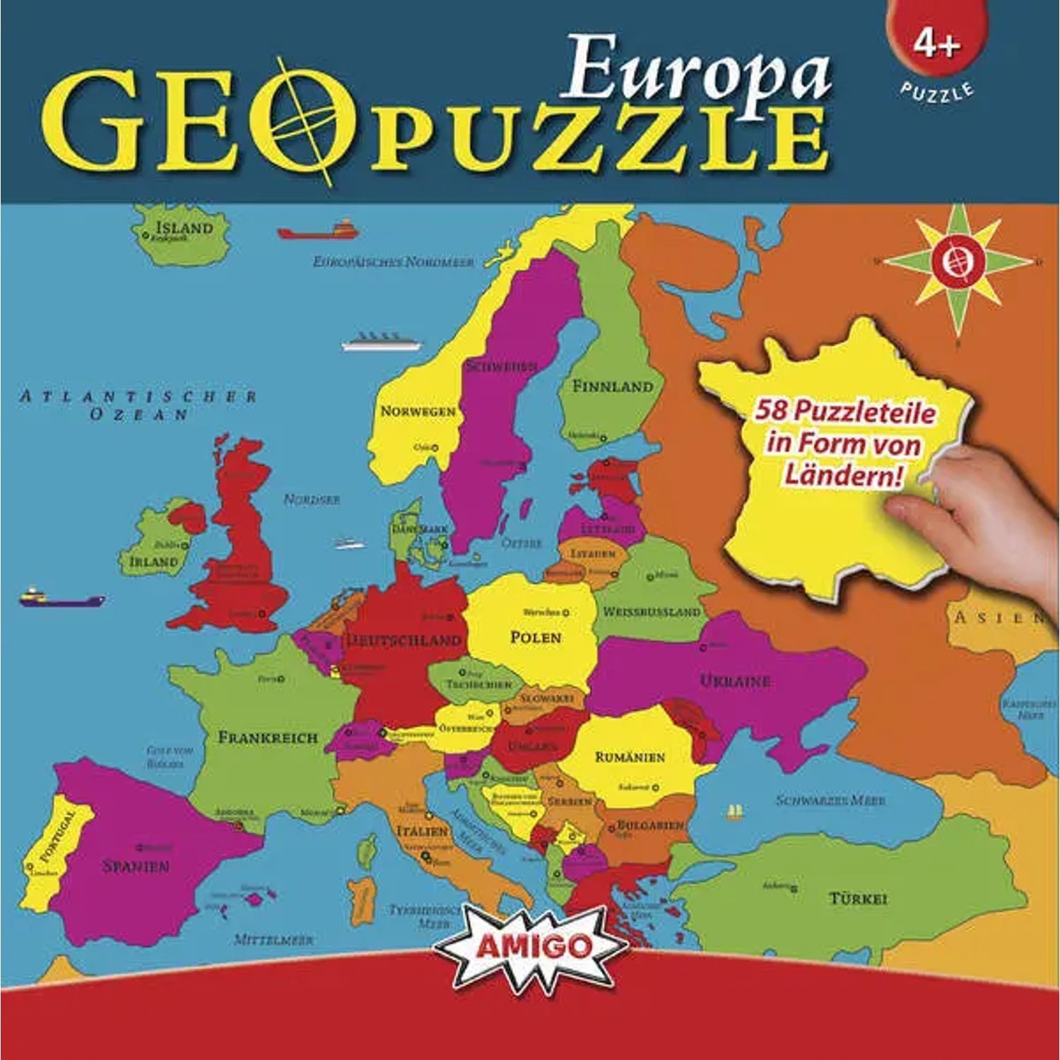 Puzzle GeoPuzzle - Europa, 99 Puzzleteile