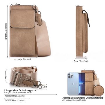LOREZA Umhängetasche Damen Tasche Umhängetasche 2-Teilig Geldbörse Handytasche Portemonnaie, Geldbörse mit Handyfach - Umhängetasche RFID Schutz