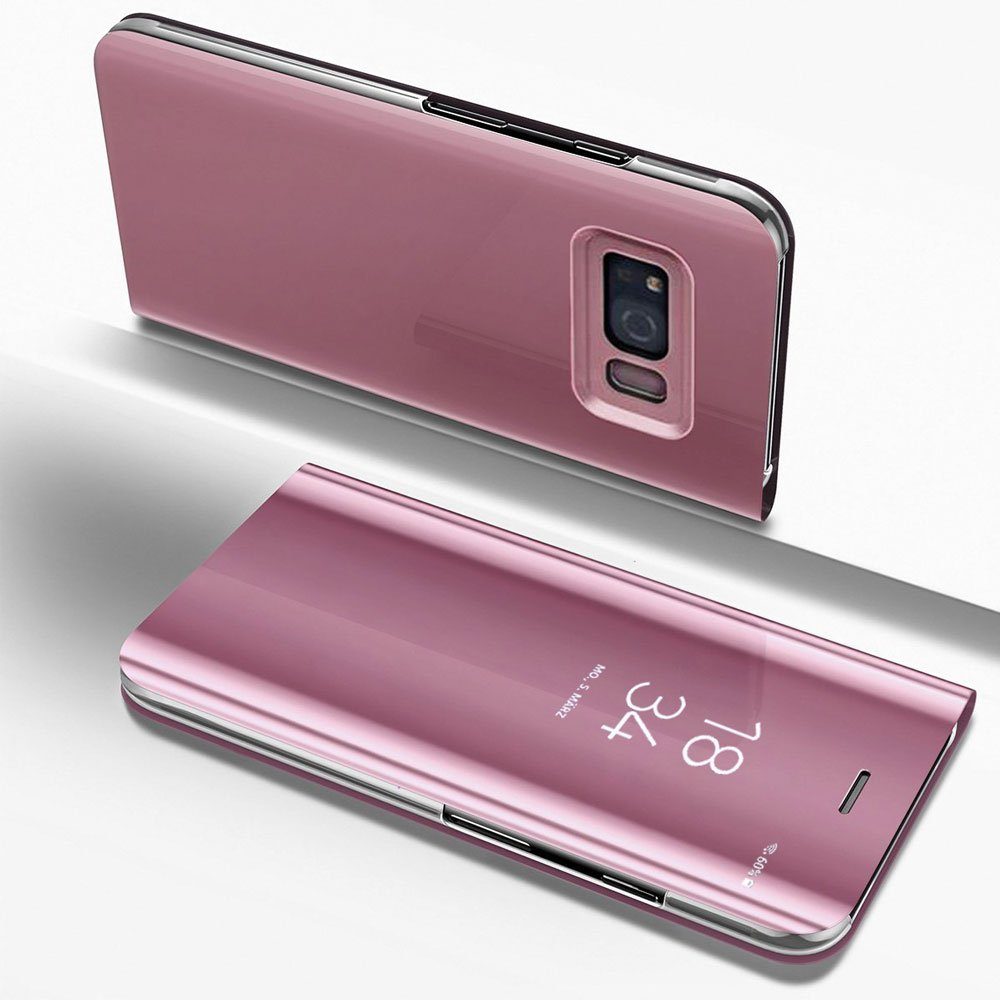 FITSU Handyhülle Spiegel Hülle für Samsung Galaxy S8 Plus Handytasche, Schlanke Klapphülle, elegantes Flipcase, Handyhülle mit Standfunktion