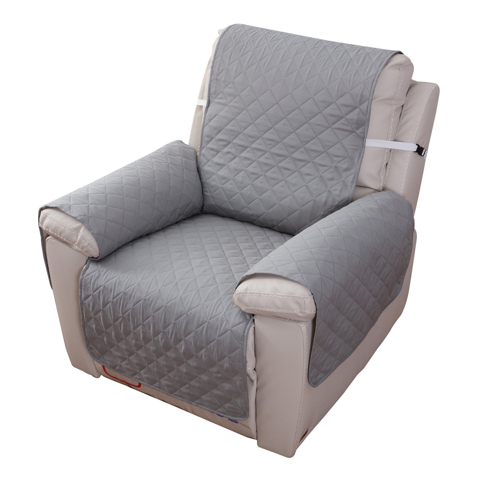Sessel, Rosnek, Einzelsitz mit Sesselhusse Haustier-Matte Möbelschutzbezug elastischem für Grau Band,