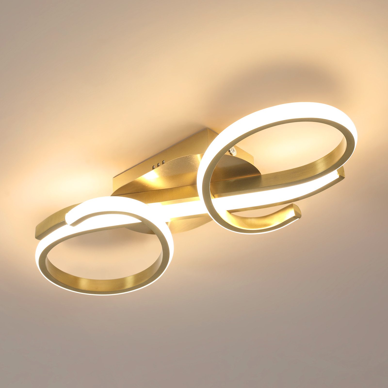 Goeco Deckenleuchte Goldene Deckenleuchte, für Schlafzimmer, Büro, Wohnzimm günstig online kaufen