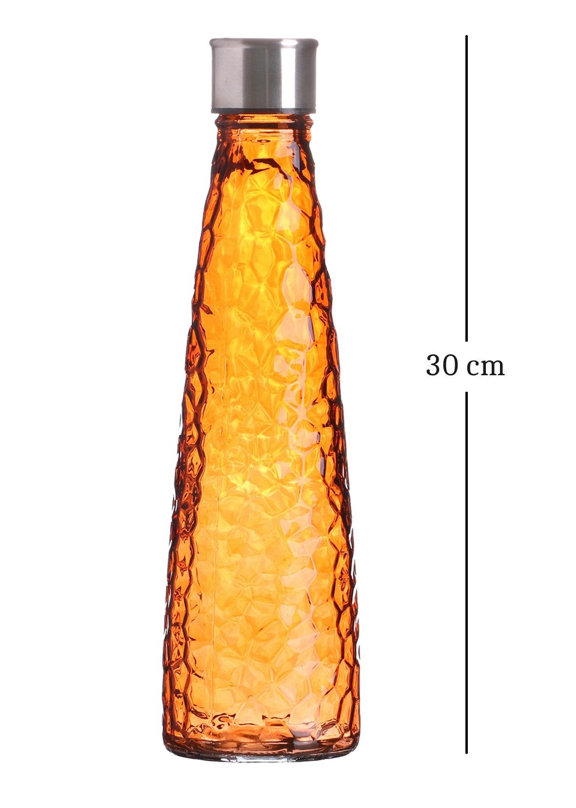 WestCraft Wasserkaraffe Vintage Glas-Wasserflasche 750ml – Diamant oder Linear – Pastellfarben, (1-tlg), Einzeln oder im Set – luftdicht, wiederverwendbar, stylisch & stilvoll