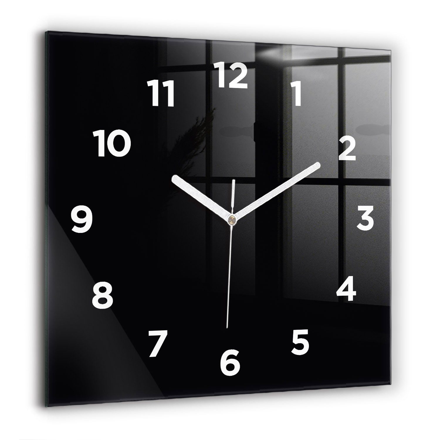 Tulup Wanduhr Glasuhr Quadratische Wanduhr 60x60 cm Uhr Aus Gehärtetem Glas