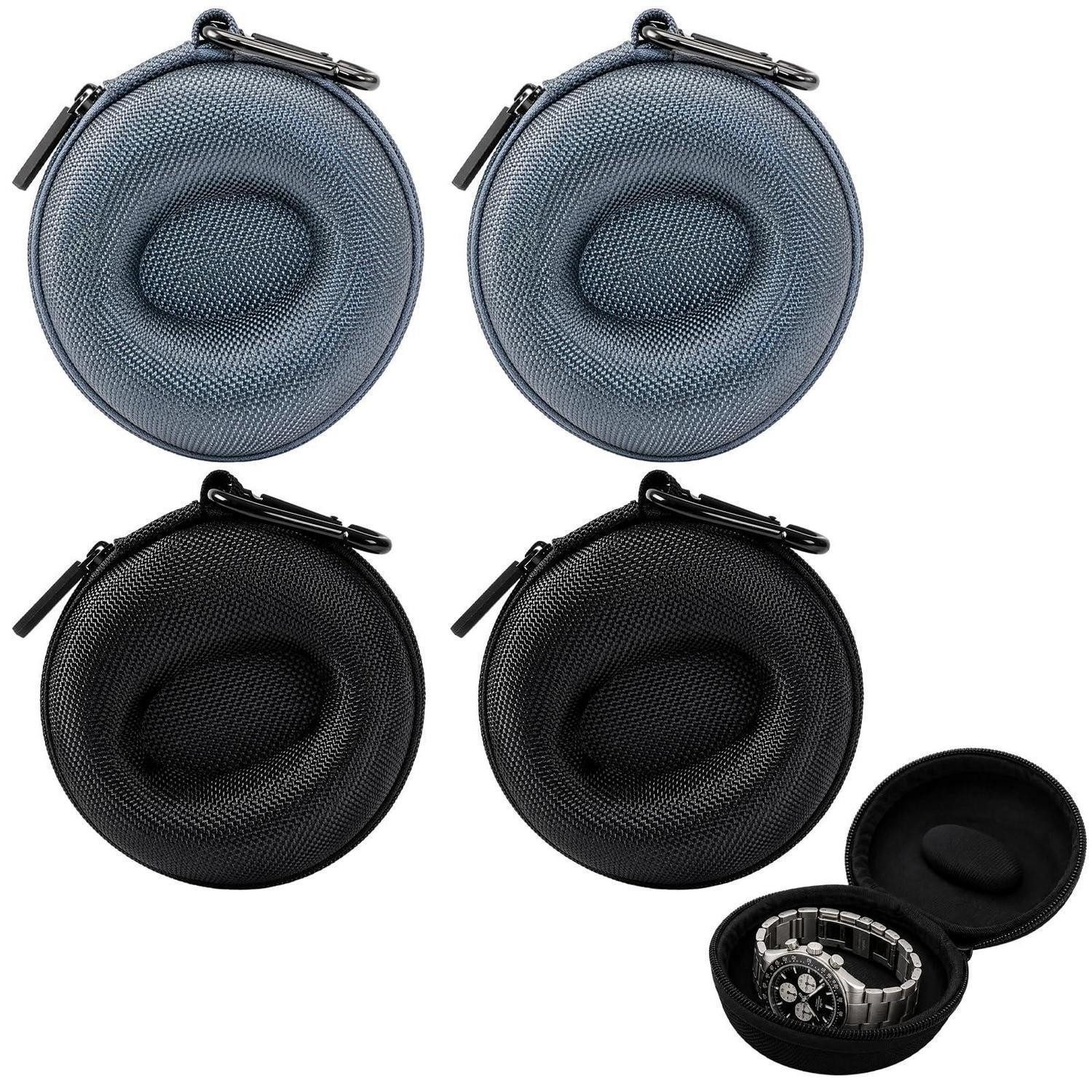 LuxusKollektion Uhrenetui Uhrenbox 4er Set Reiseetui Schwarz Grau (1 St)