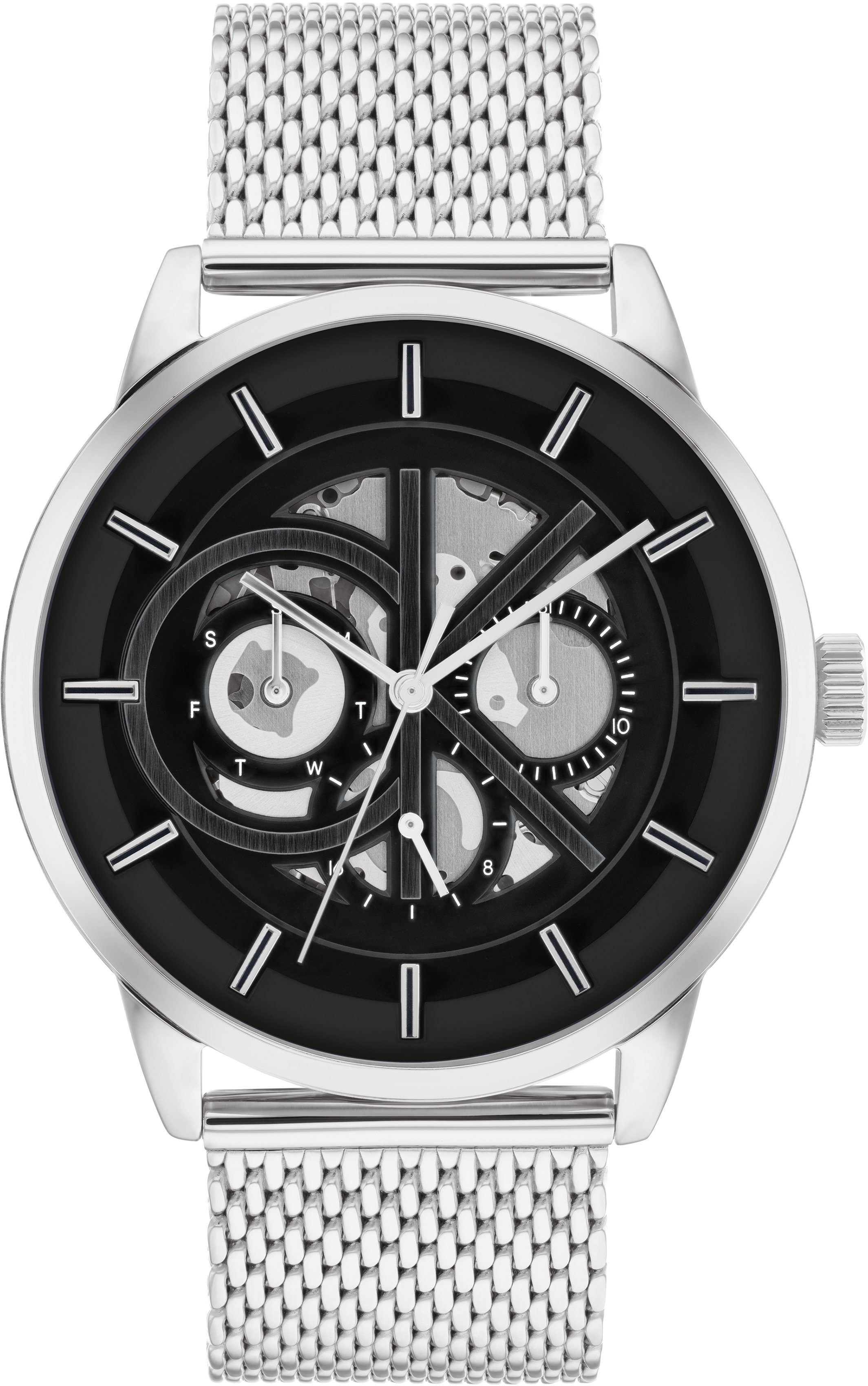 Calvin Klein Multifunktionsuhr MODERN SKELETON, 25200213, Quarzuhr, Armbanduhr, Herrenuhr, Datum, 12/24-Stunden-Anzeige