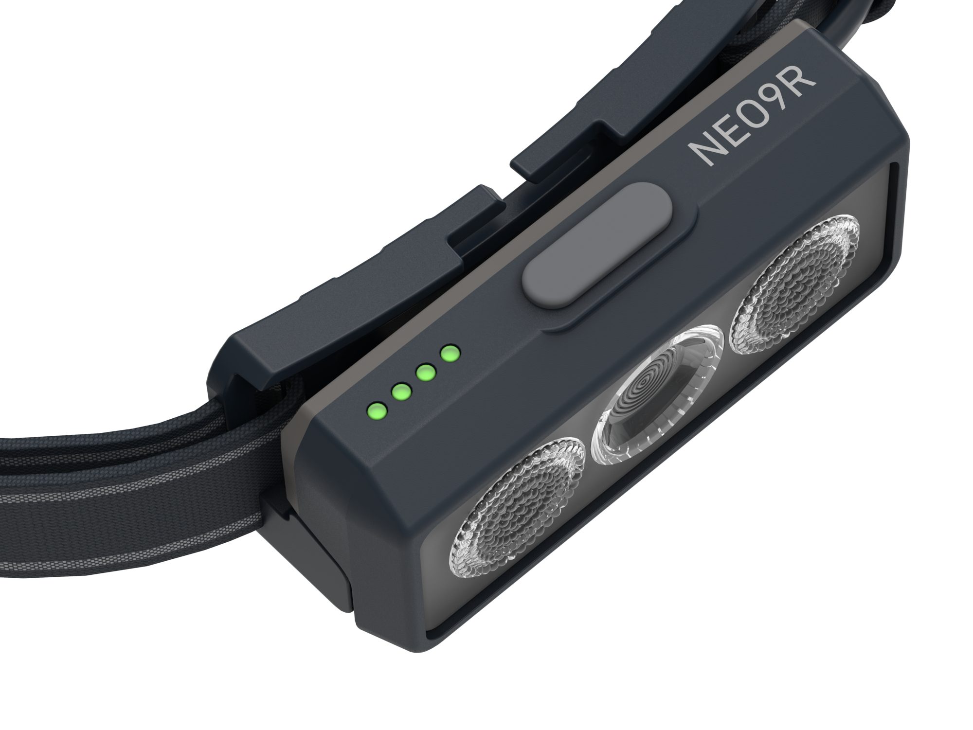 Ledlenser LED Stirnlampe NEO9R Grau, 360° Sichtbarkeit, 1200 lm, 200m Leuchtweite, 120 Std. Laufzeit, Akku