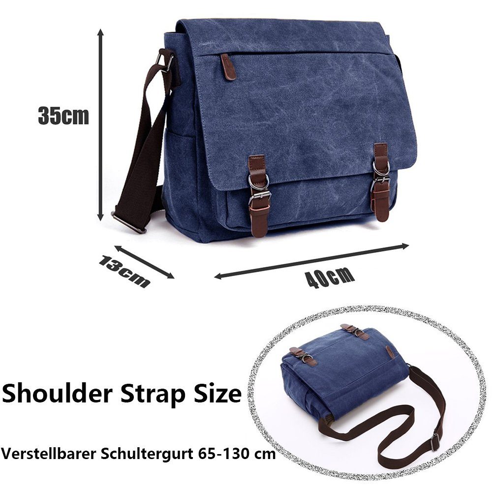 Schultertasche, GelldG Bag Umhängetasche Messenger Kuriertasche Laptoptasche Schultertasche Blau