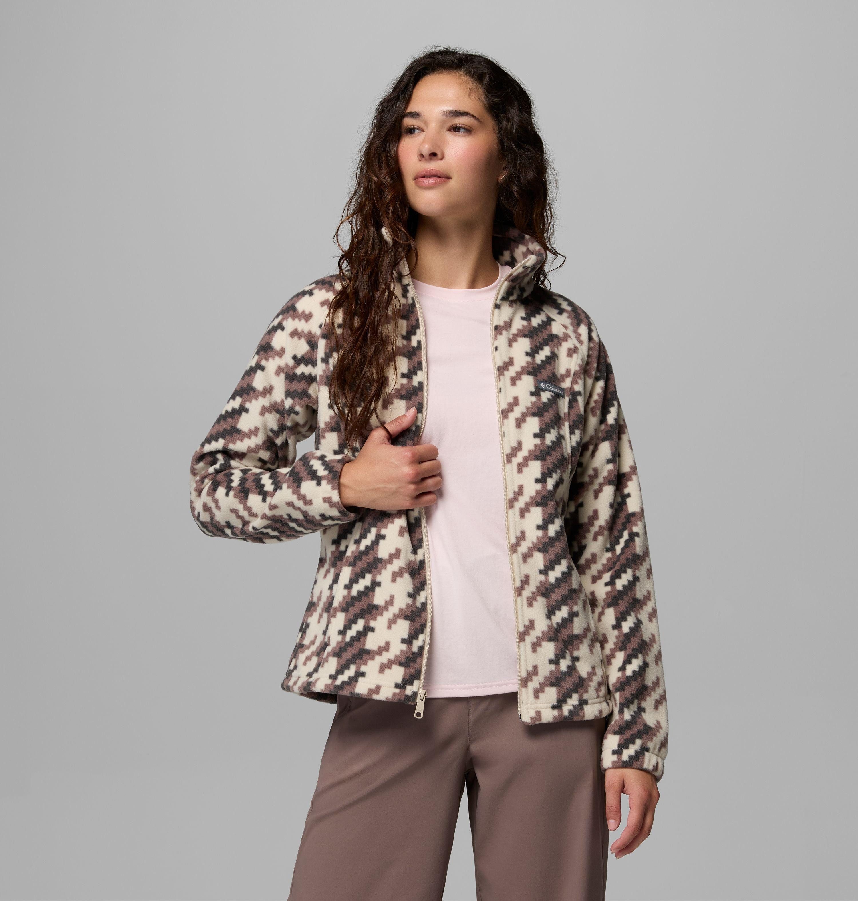 Columbia Fleecejacke Benton Springs Printed Full Zip mit Reißverschluss, wasserabweisend, windabweisend, atmungsaktiv