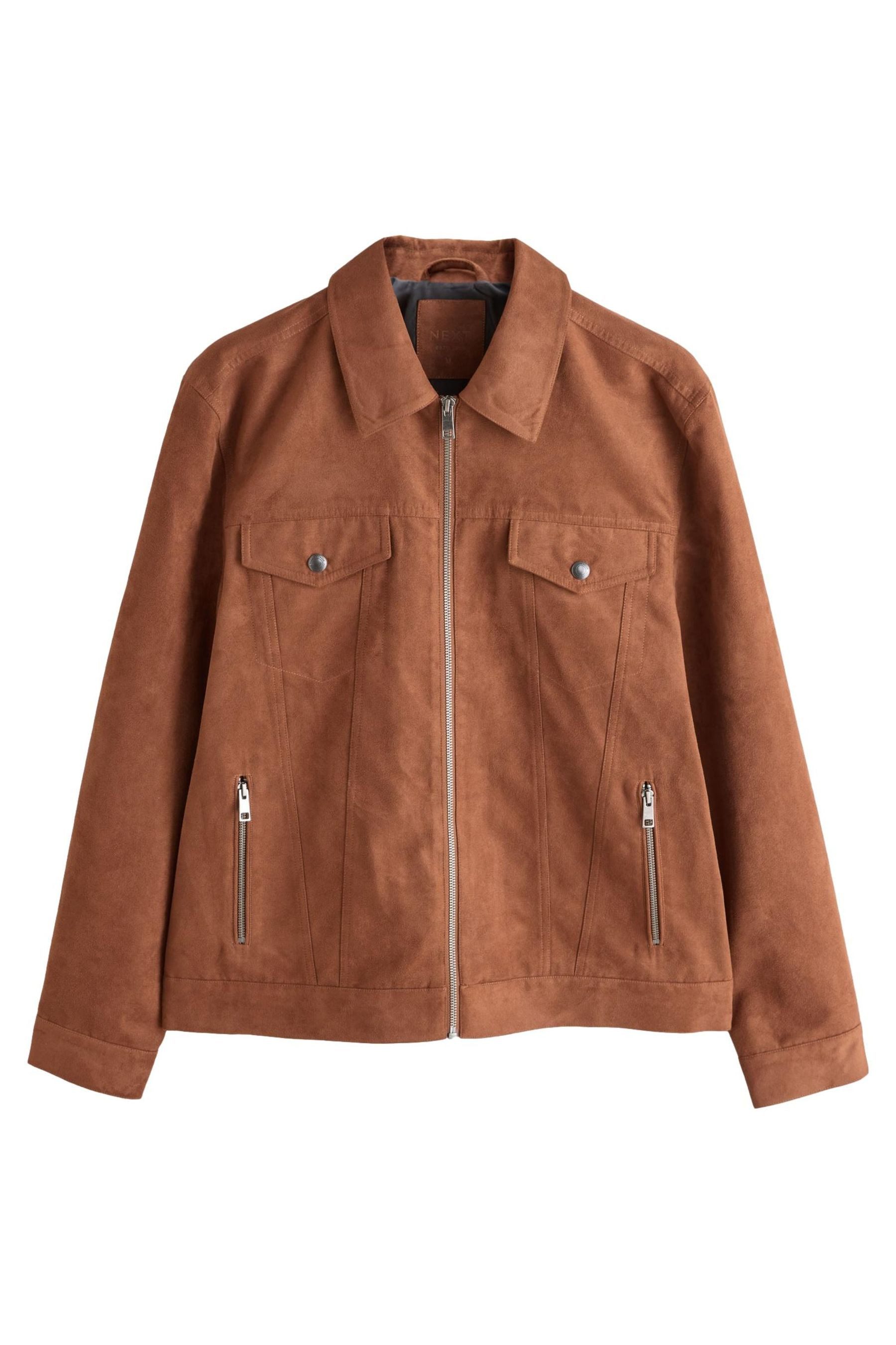 Next Hemdjacke Western-Jacke mit RV aus Velourskunstleder (1-St)