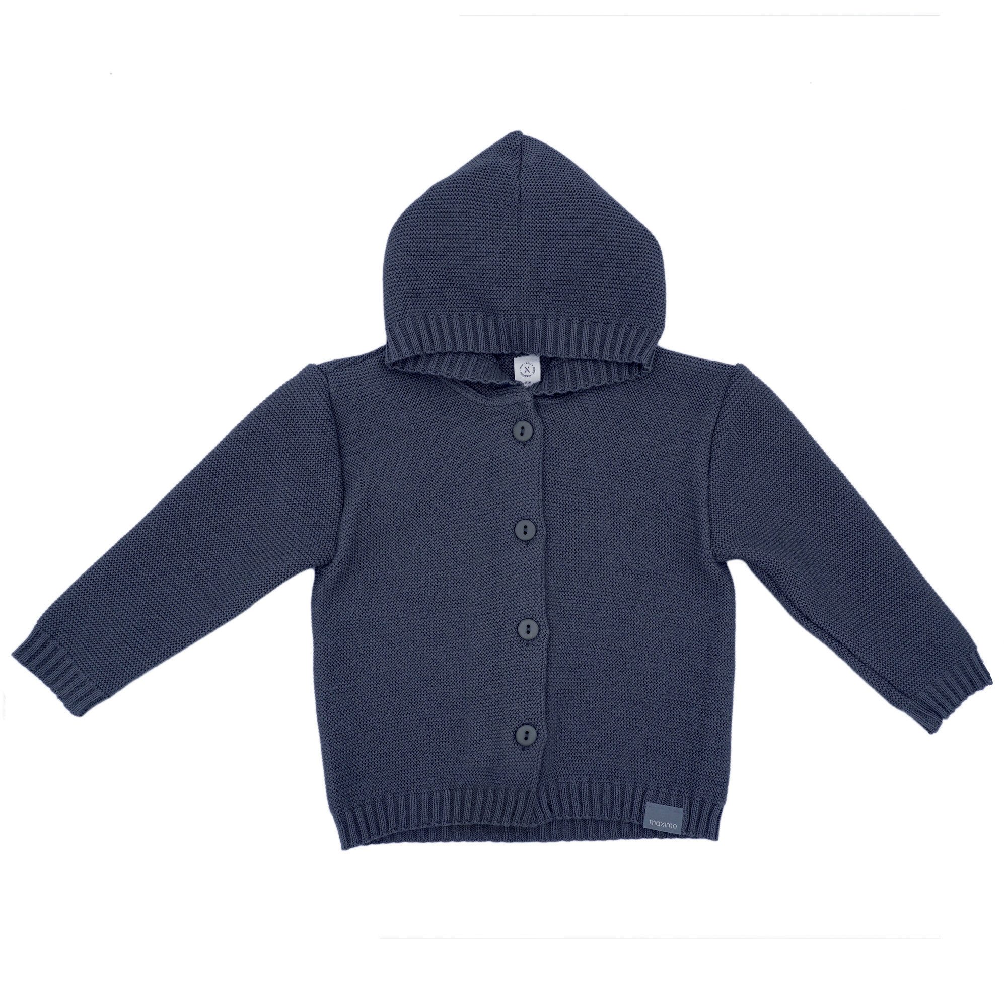 MAXIMO Fleecejacke GOTS BABY-Strickjacke, LL Kapuze, Knöpfe