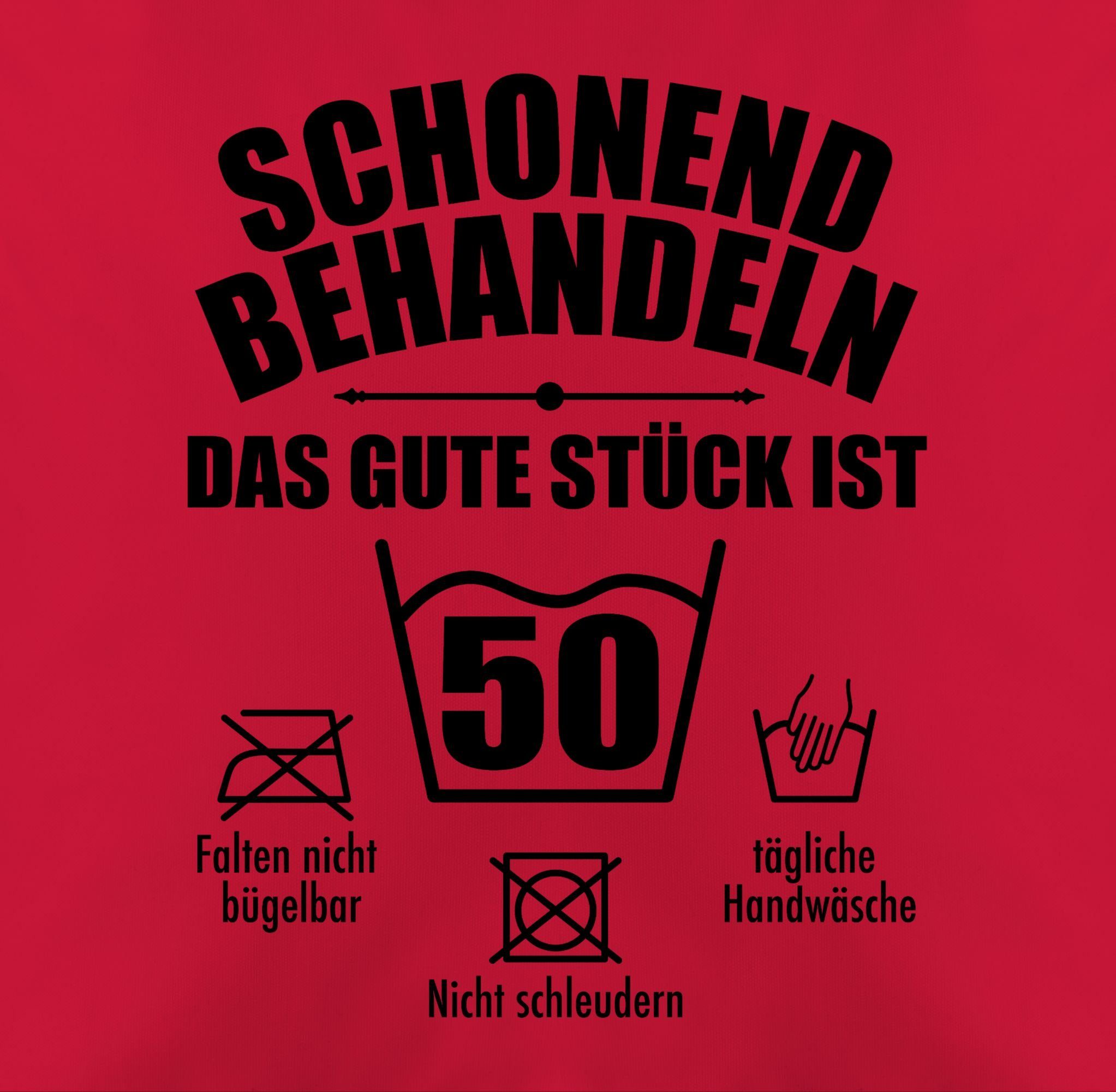 Schonend das 4 ist Stück behandeln Rot fünfzig, Geburtstag Dekokissen Shirtracer Kissen 50. gute