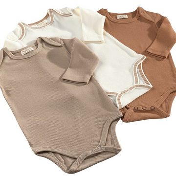 Just2little Strampler Baby Bio Baumwolle Unisex langarm Body, 3er-Pack