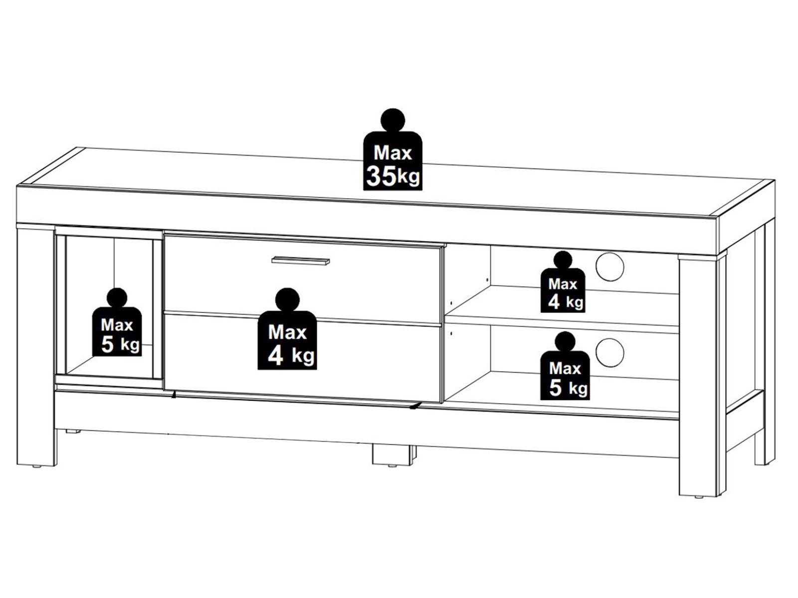 Laminat Moderne Nachbildung Tiefe Wandboard, möbelando Wohnwand aus Höhe Haveleiche Weiß Highboard, 1 47 Stellmaß breiten Breite Lack 1 Highboard, TV-Lowboard 1 ca. bestehend aus 160 cm, und LED-Beleuchtung. 364 schmalen Wohnwand cm inkl. in cm, Gravesend, 1 supermatt, aus MDF / Spanplatte, Korpus Front