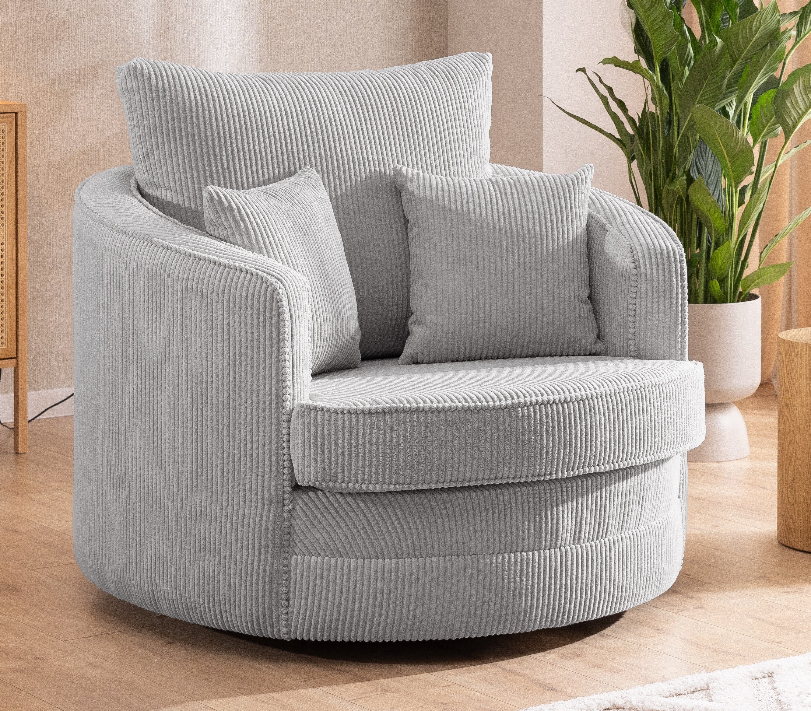 S-Style Möbel Drehsessel Ted Love Seat XXL 360 Grad drehbar aus Cord-Stoff, günstig online kaufen