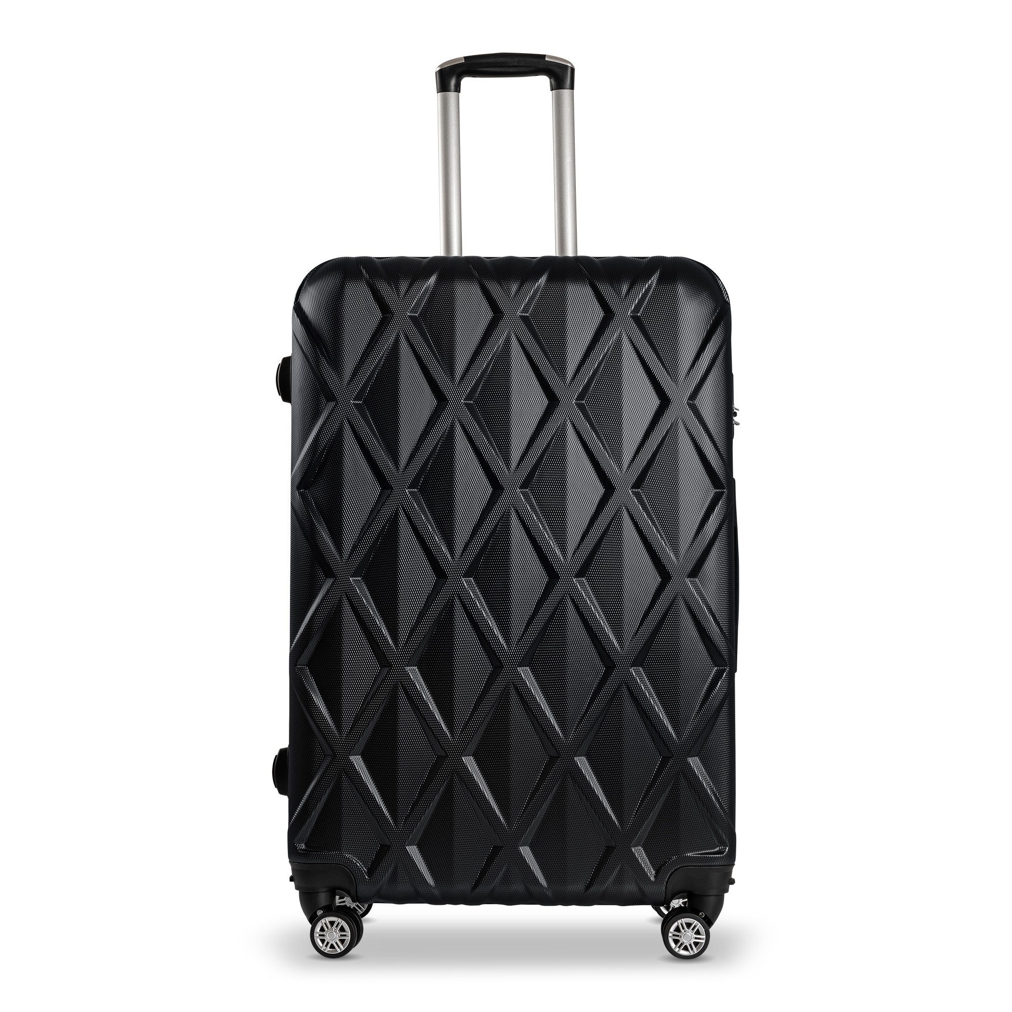 Sparsando Hartschalen-Trolley Hartschalen-Kofferset Premium-Qualität ABS-Gepäcktrolley&Design-Muster, 4 x 360° Zwillings Rollen, 360° drehbare 4 Rollen Teleskopgriff wasserdicht