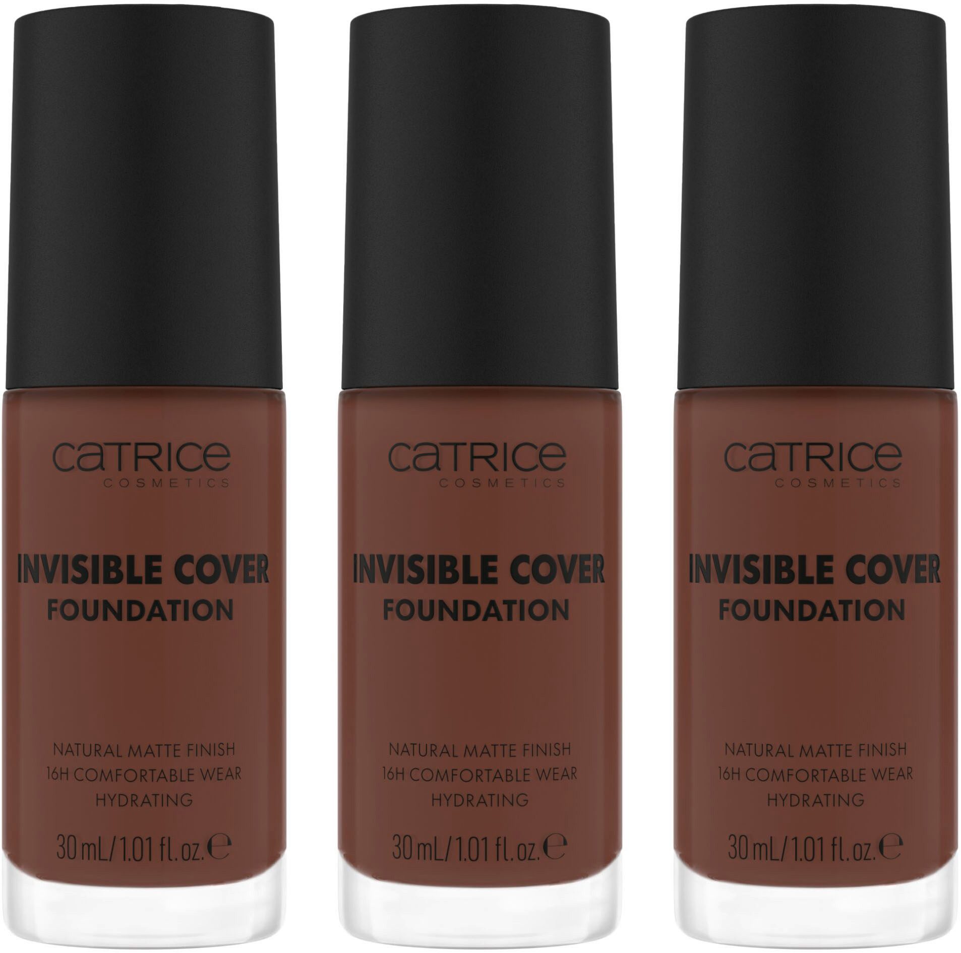 Catrice Foundation Invisible Cover Foundation, 3-tlg., mit langanhaltendem Finish