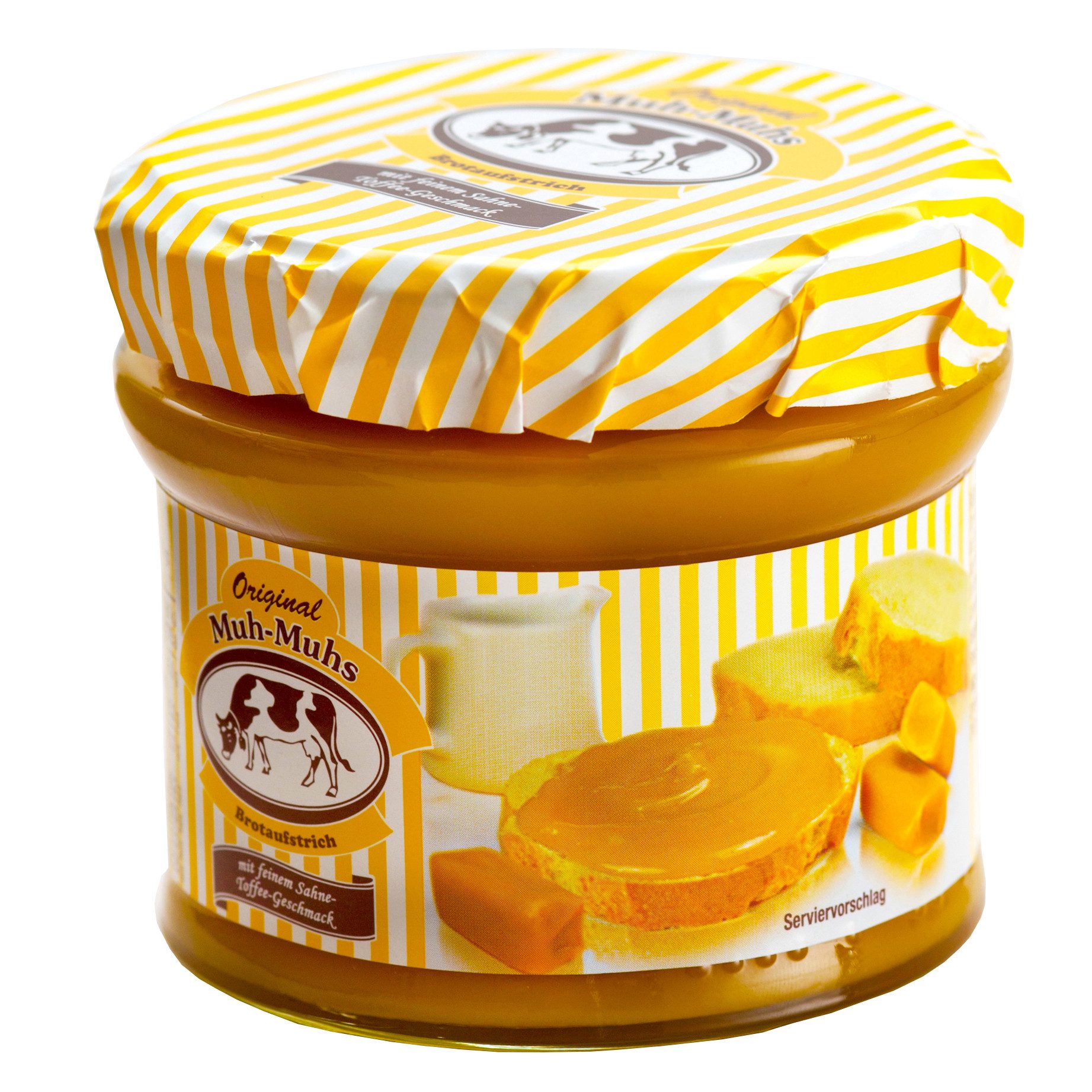 Muh-Muhs Herzhafter Brotaufstrich, Muh Muhs Original Toffee Brotaufstrich mit Toffee Geschmack 245g
