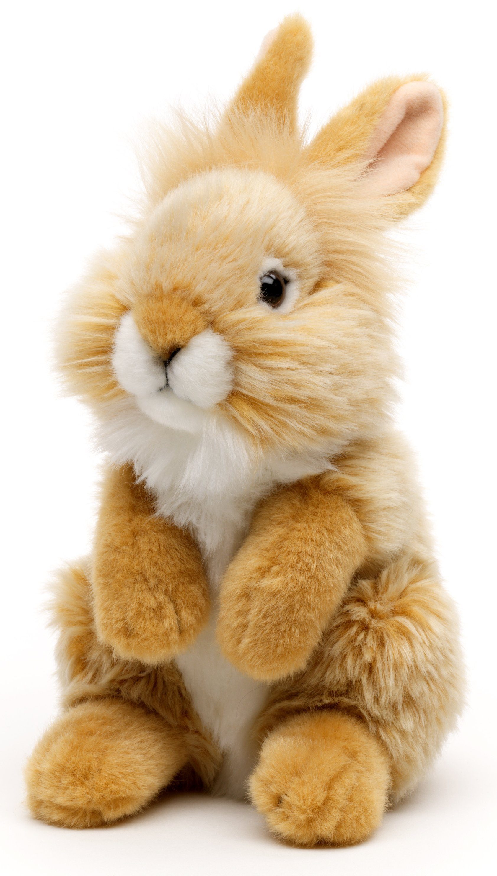Uni-Toys Kuscheltier Angora-Kaninchen, 18 cm - versch. Modelle - Plüsch-Hase, Plüschtier, zu 100 % recyceltes Füllmaterial Beige
