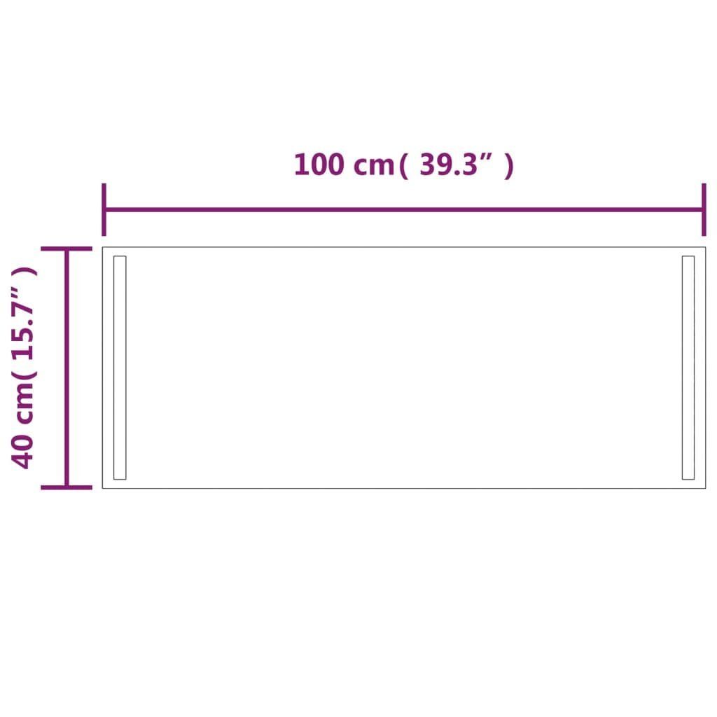 furnicato Wandspiegel cm 100x40 LED-Badspiegel