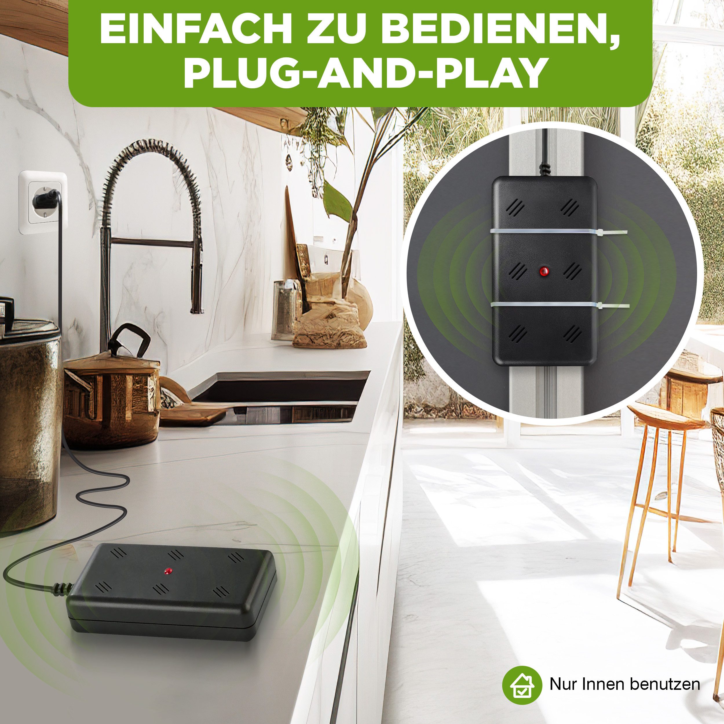ISOTRONIC Ultraschall-Tierabwehr Isotronic Marderschreck mit Stecker, 1-tlg.