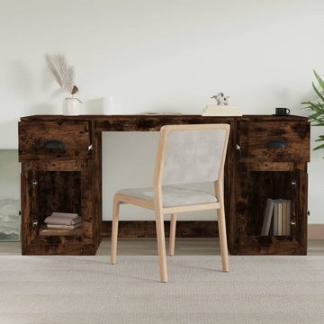 vidaXL Schreibtisch Schreibtisch mit Stauraum Räuchereiche Holzwerkstoff