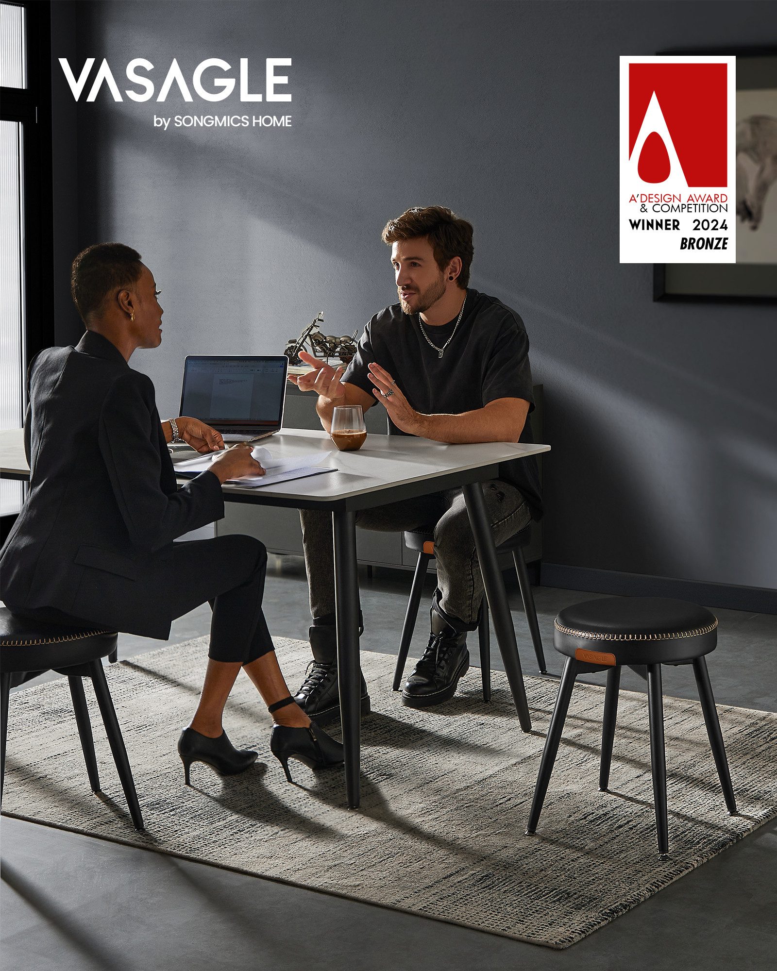 VASAGLE Sitzhocker (4 St), Esszimmerstuhl, EKHO Series, schminktisch stuhl, günstig online kaufen