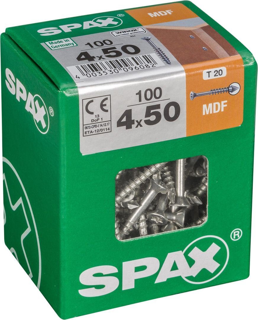 4.0 x Spax SPAX TX 50 mm Holzbauschraube - 100 Faserplattenschrauben 15