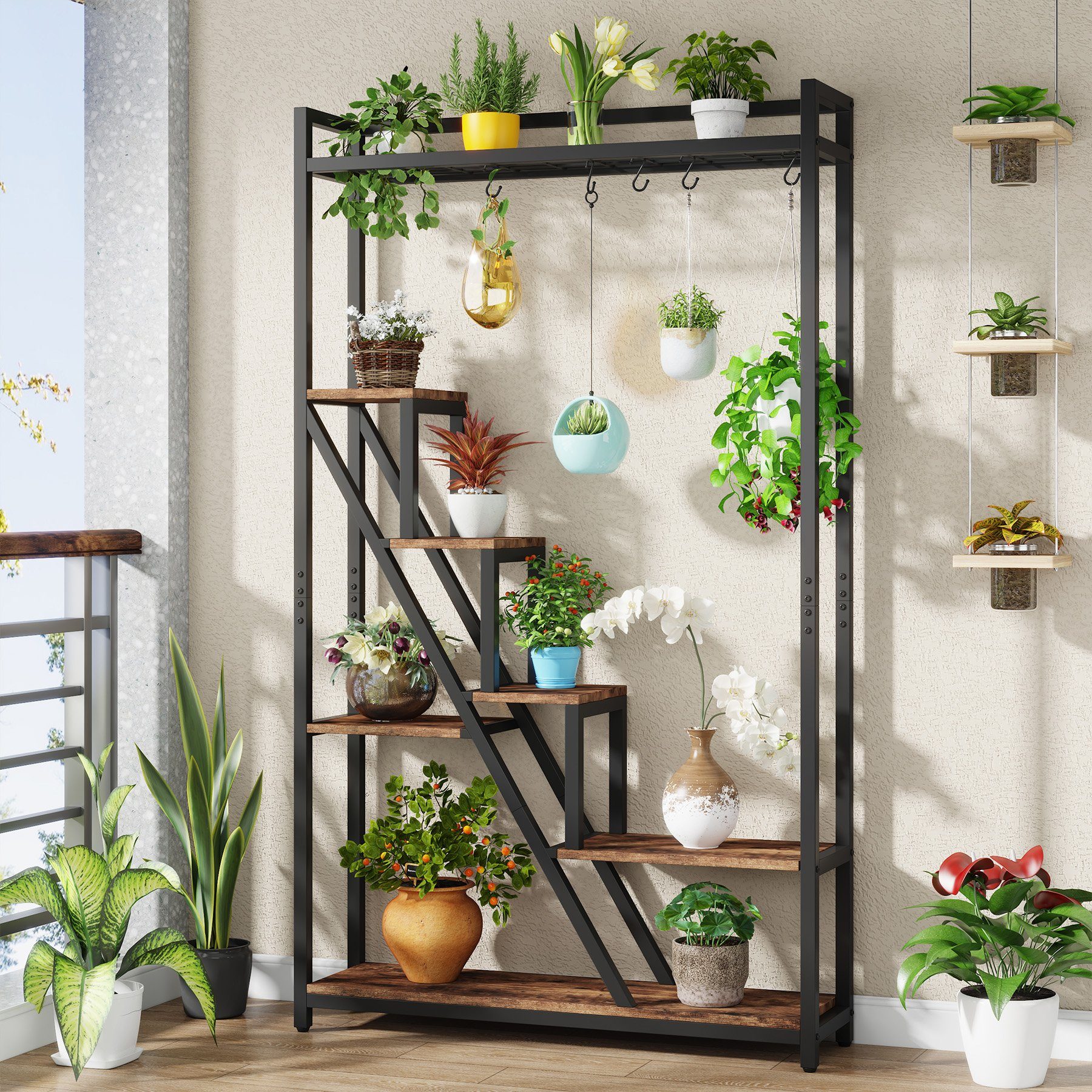 Tribesigns Blumenständer 180cm hoher Pflanzenständer, 7-stöckiges günstig online kaufen