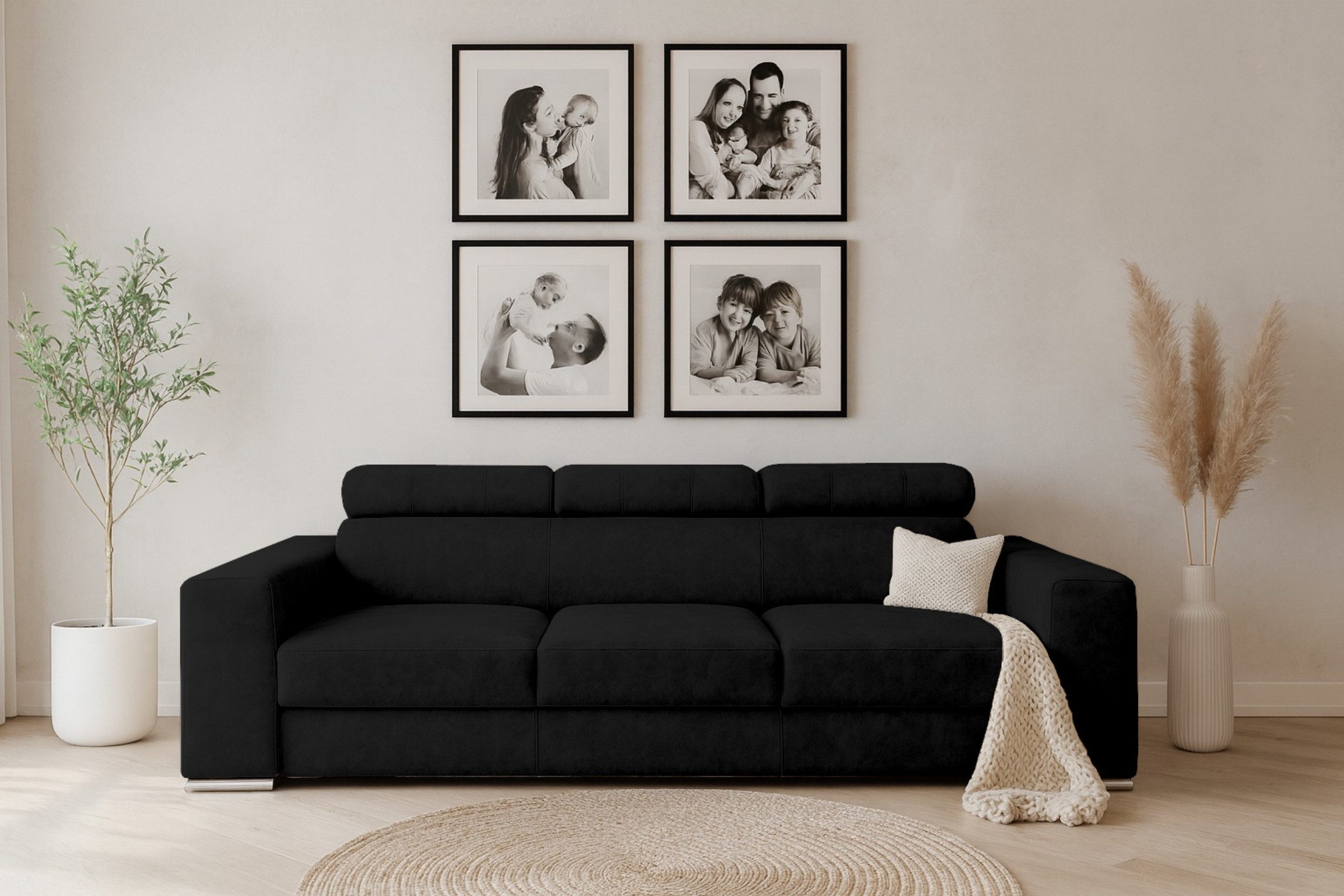 Deine Möbel 24 Sofa Couch 3-Sitzer / 4-Sitzer ELMO, mit Schlaffunktion
