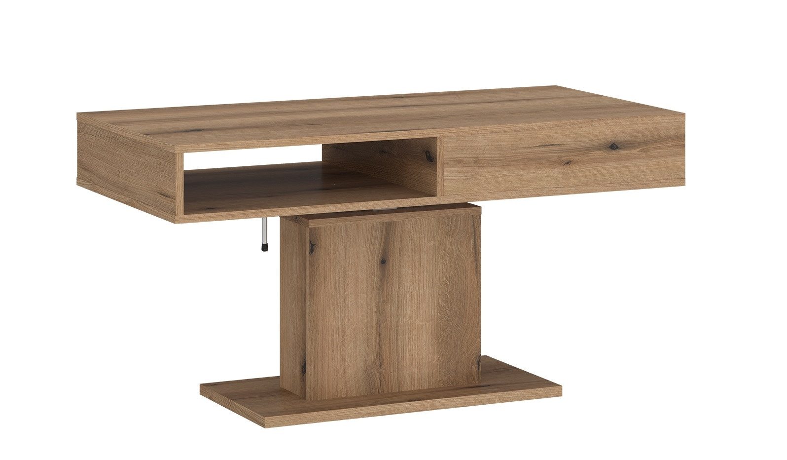 Meble Wójcik Couchtisch höhenverstellbar bis 80cm, Schub, Eiche Dekor - 110x60/80x65cm (BxHxT)