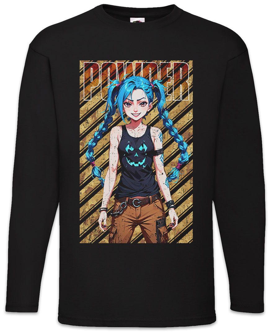 Langarmshirt Jinx Powder Langarm T-Shirt Arcane Legends Anime Punk Tattoo League