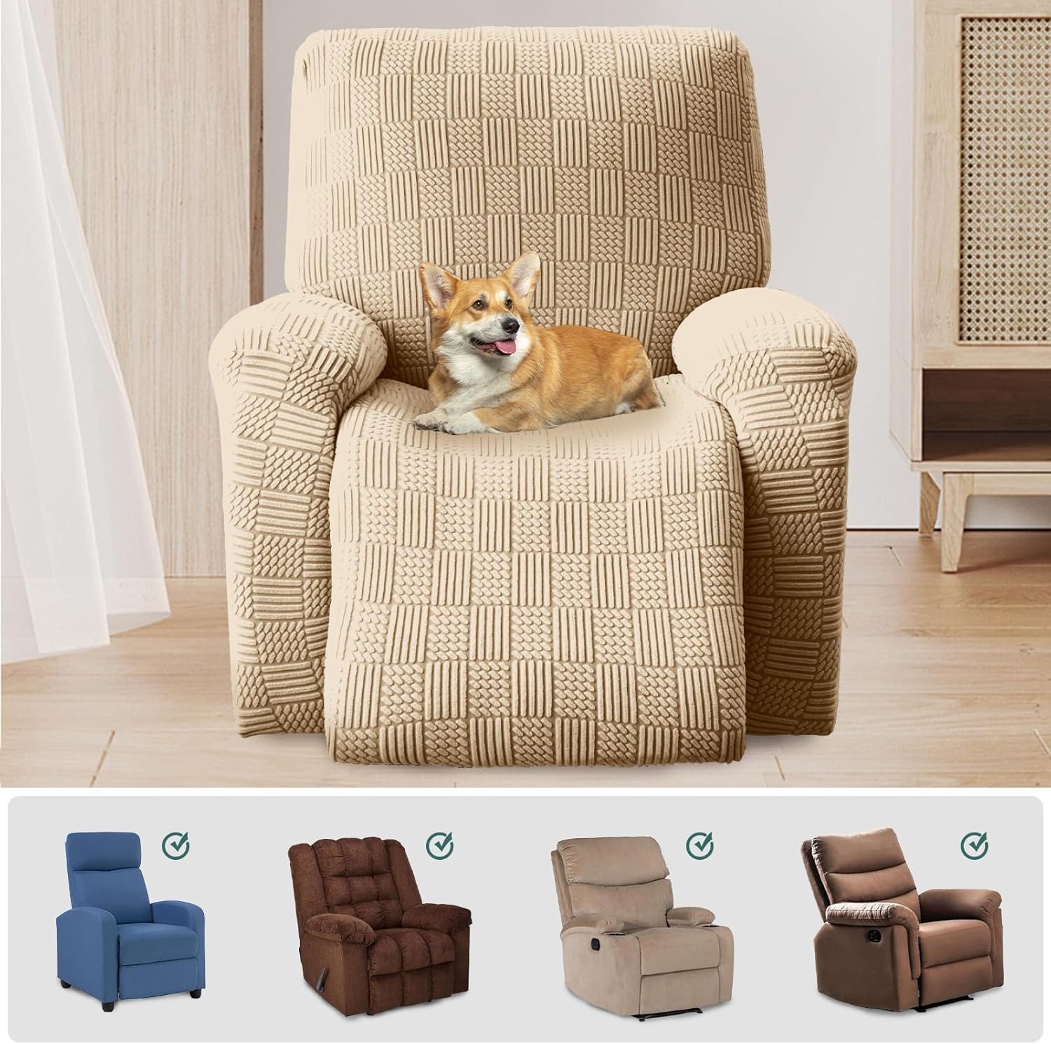 RWEUOQ Sesselhusse Relaxsessel Sesselbezug Stretchhusse, 4-Teilig günstig online kaufen